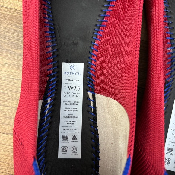 Rothy’s The Daily Flat Round Toe Ballet Flat Cherry Red size 9.5 - Picture 2 of 9